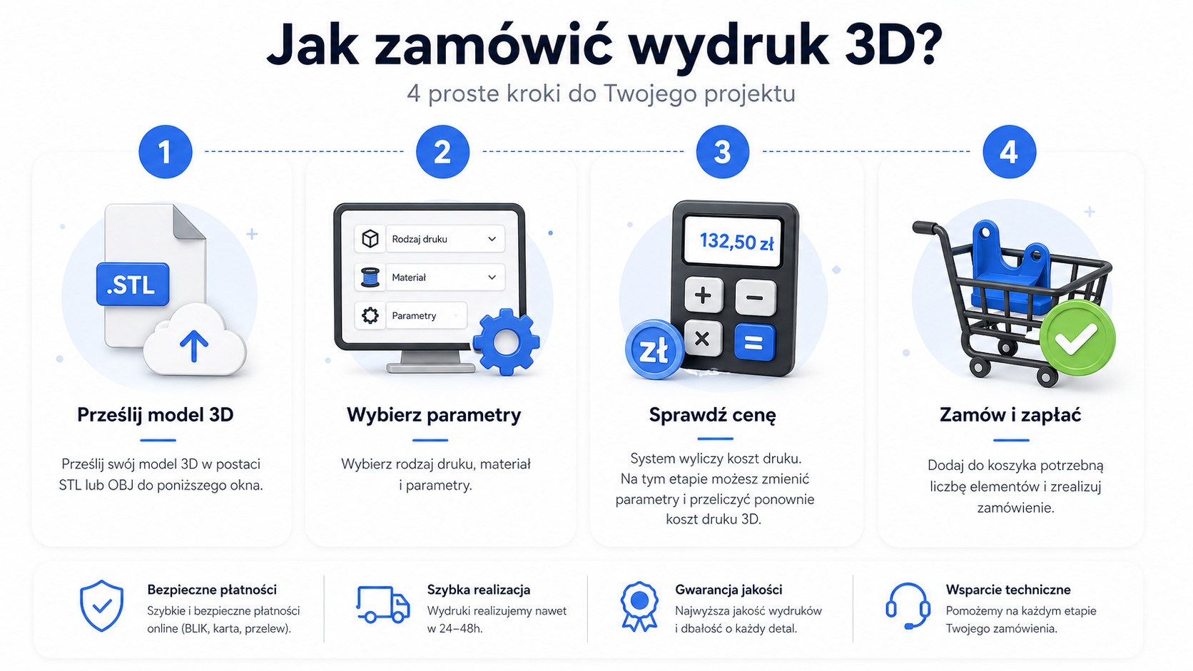 Jak złożyć zamówienie - mapa 4 kroków
